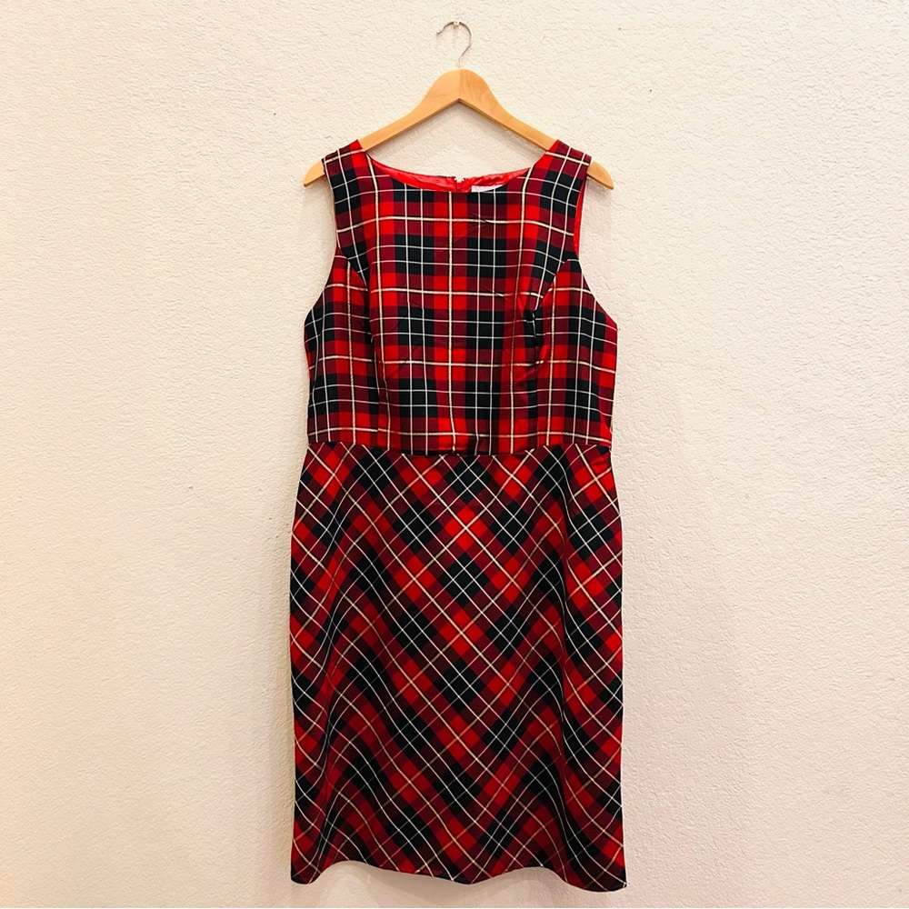 NWT The Children's Place Holiday Classic Red Plaid Dress Size 16
